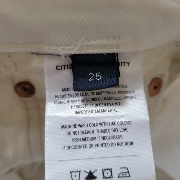 Citizens of Humanity Isola Cropped Boot in Mayfair Raw Hem White Size 25 - Picture 8 of 9